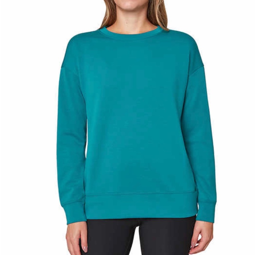 Mondetta Ladies' Scuba Long Sleeve Teal Crewneck
